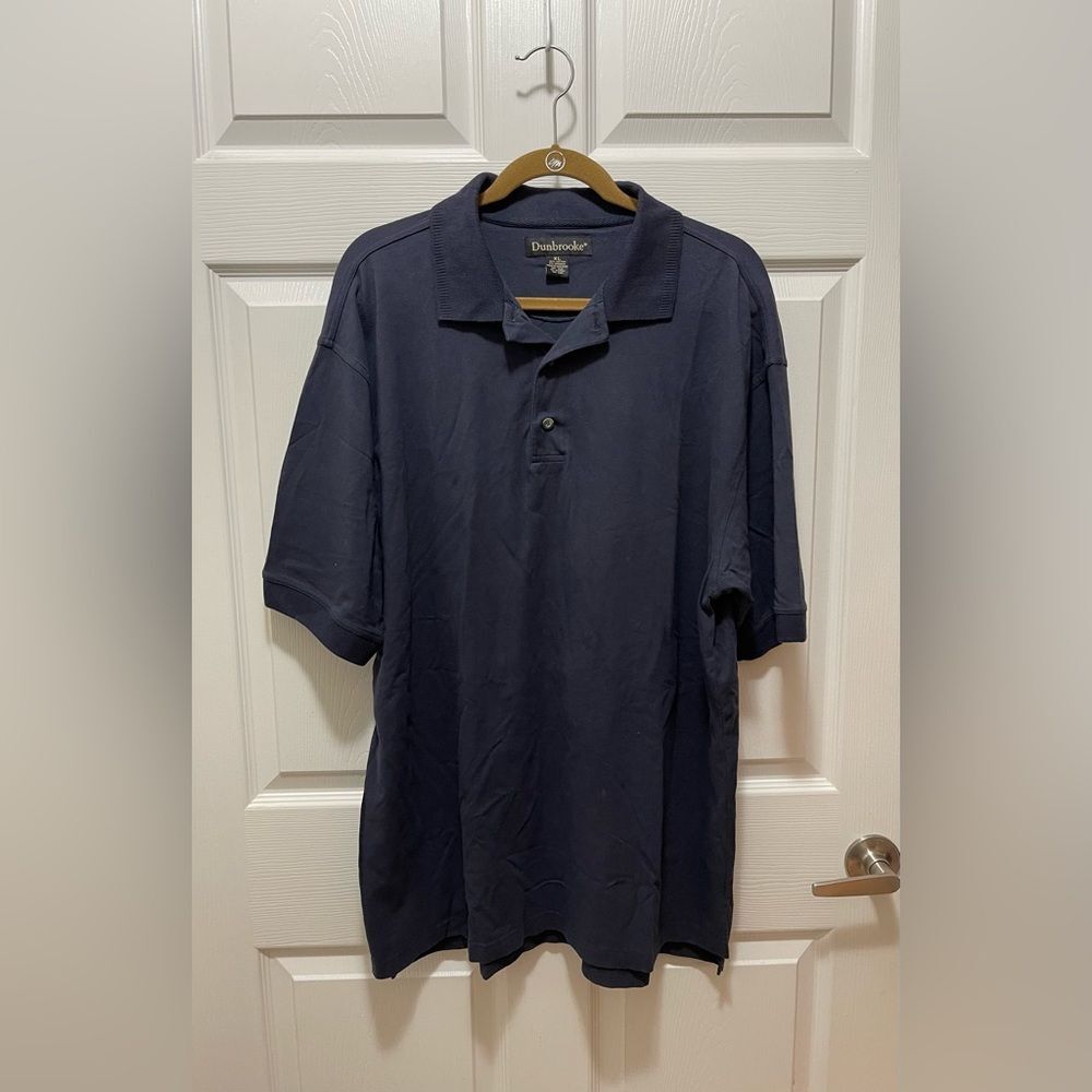 Dunbrooke Mens Polo Shirt Short Sleeve Size XL Blue Navy